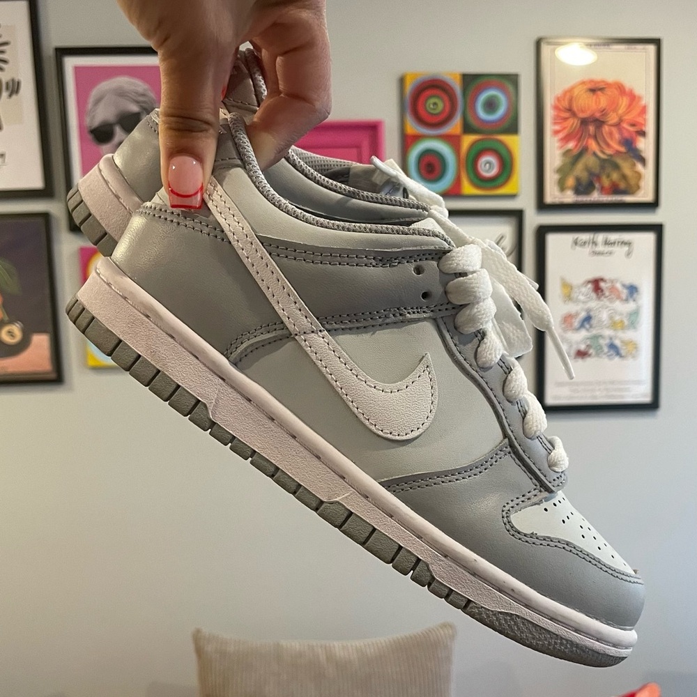 Nike Dunk Low — Grey and White Leather Sneaker